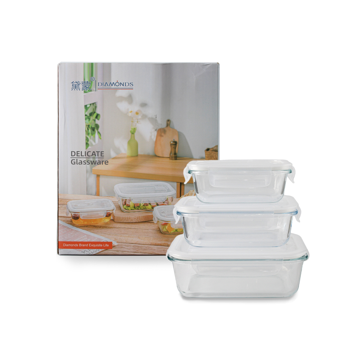 Product image for Glass Food Storage Container Set (x12 pcs)