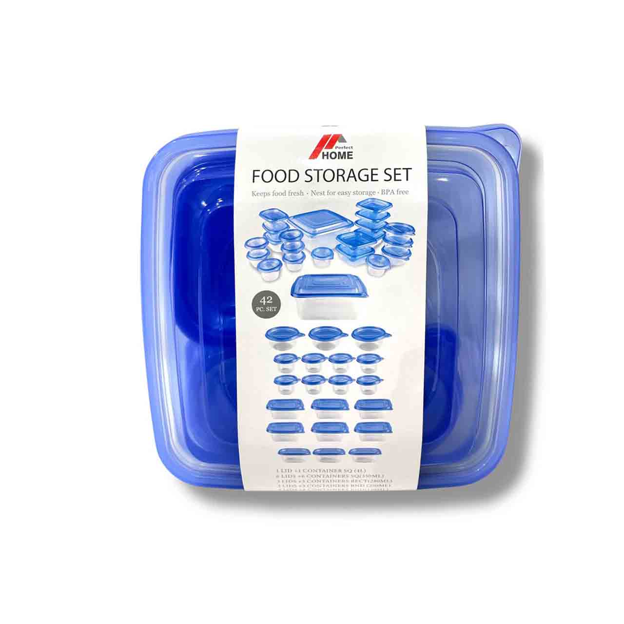 Product image for 42-Piece Plastic Storage and Container Set (x8 pcs)