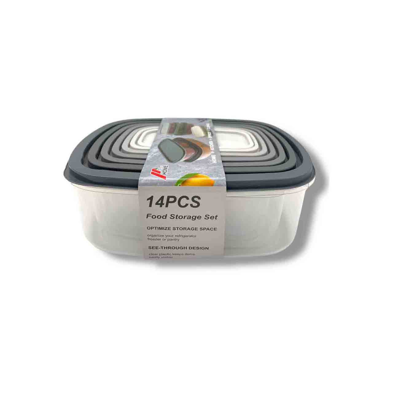 Product image for 14-Piece Rectangular Food Storage Set (x12 pcs)