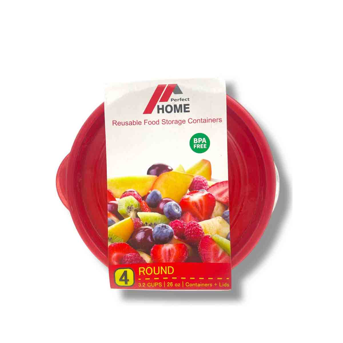 Product image for 4 SET Round Food Storage Containers (x24 pcs)