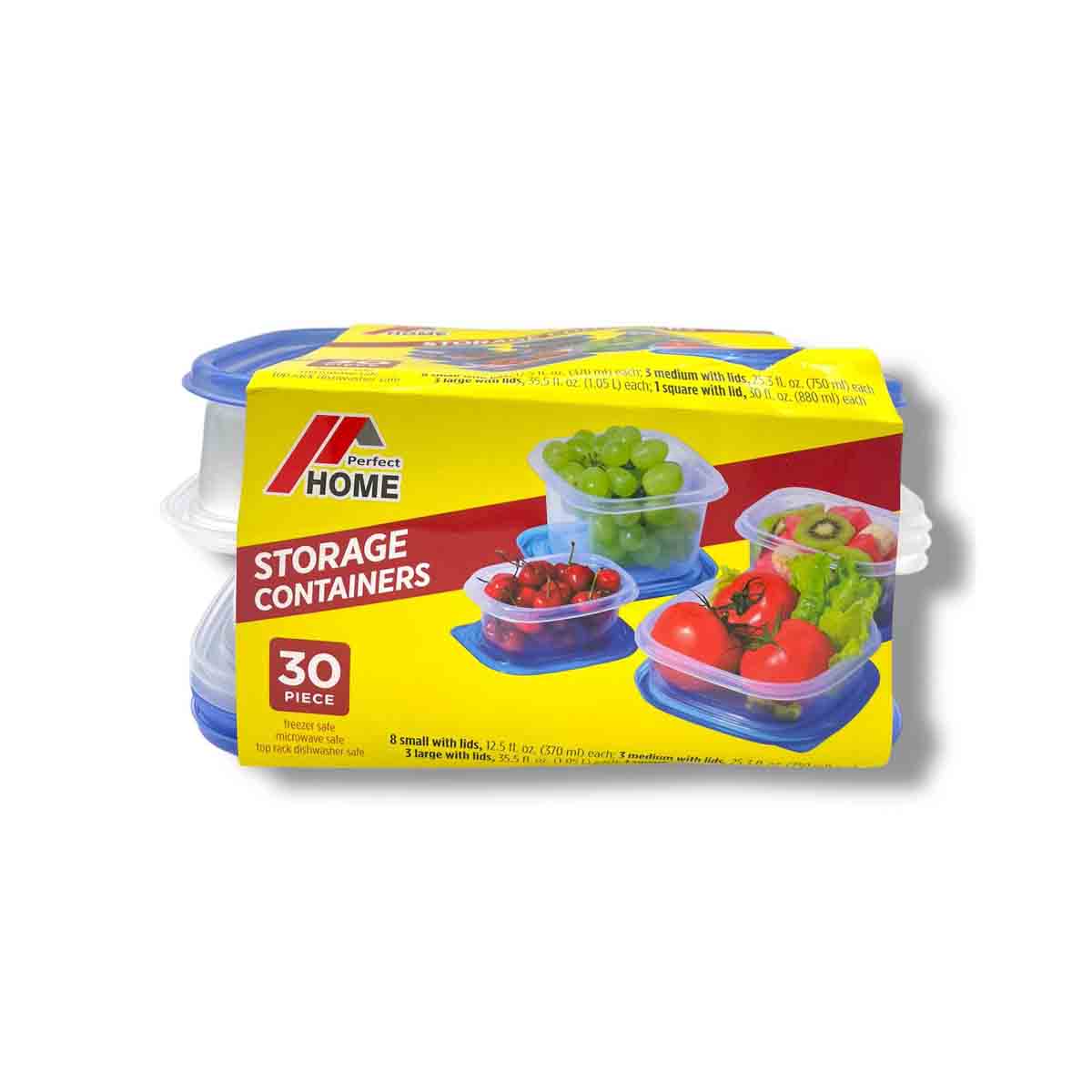Product image for 30-Piece Plastic Storage and Container Set (x12 pcs)